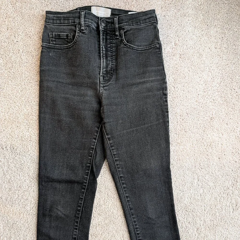 Everlane High Rise Skinny Washed Black Jeans size 27 - Picture 1 of 12